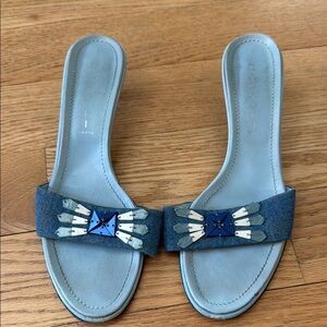 Casadei Blue denim kitten heels